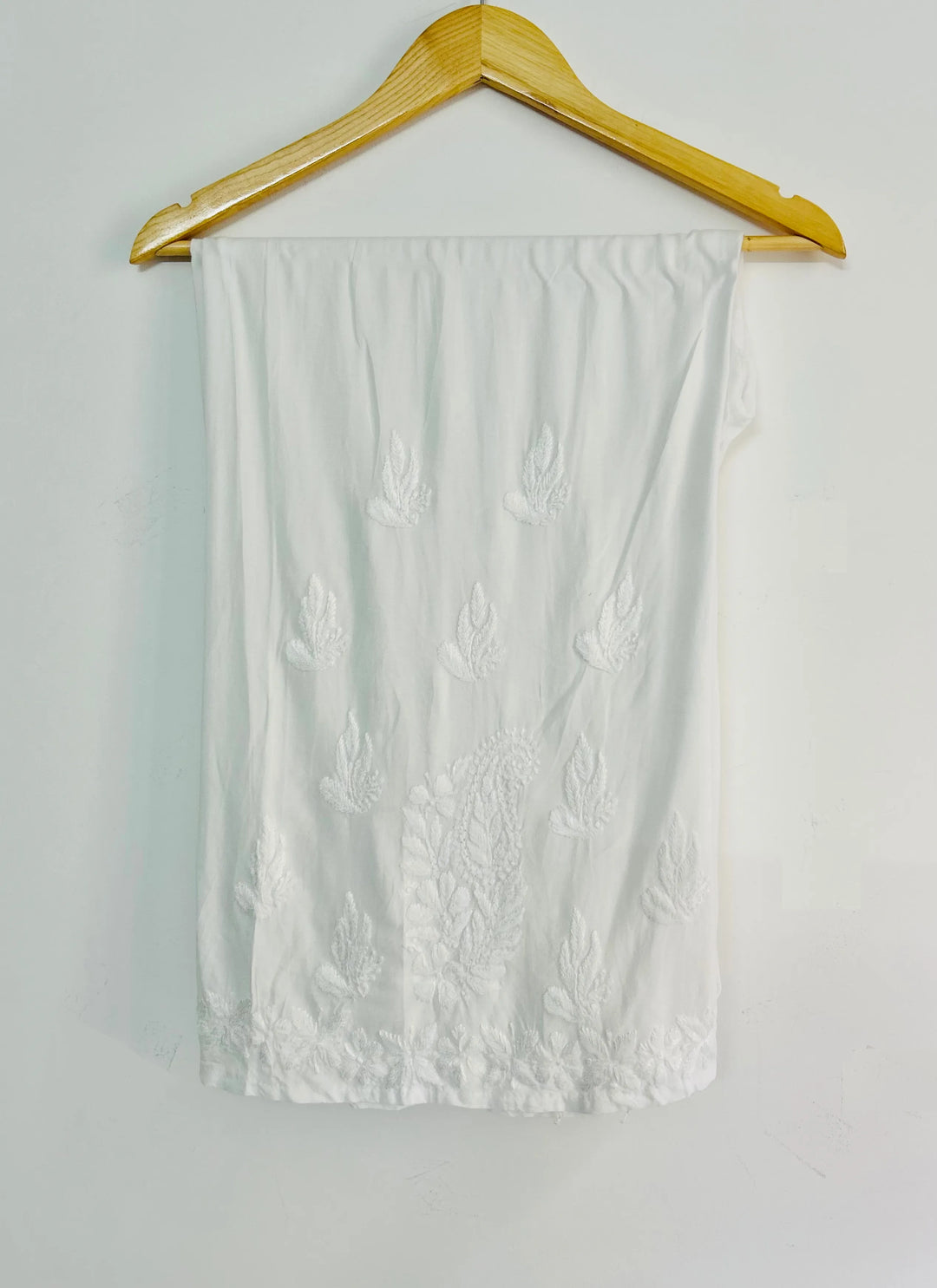 White Ghaspatti Rayon Chikankari Hand Embroidered Solid Palazzo