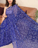 Hansa Tapchi Chikankari Hand Embroidered Women's Saree - Blue