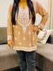 Ayat Chikankari Handwork Women's Modal Short Kurta - Beige Brown
