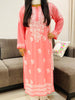 Bela Premium Modal Chikankari Solid Women's Long Kurta - Peach