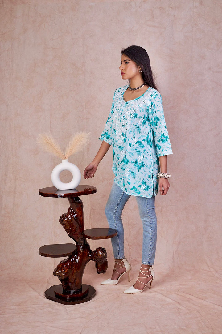 Rama Kannika Mulmul Printed Short kurti