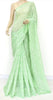 Hansa Tapchi Chikankari Hand Embroidered Women's Saree - Pista Green