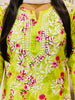 Diana Mulmul Chikankari Floral Women's Long Kurta Palazzo Set - Green