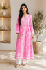 Tripti Rayon Chikankari Handwork Solid Women's Angrakha Kurta - Pink