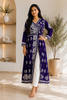 Tripti Rayon Chikankari Handwork Solid Women's Angrakha Kurta - Purple