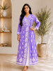 Tripti Rayon Chikankari Handwork Solid Women's Angrakha Kurta - Lavender