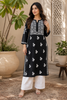 Nora Premium Modal Chikankari Solid Women's Kurta - Black