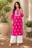 Nora Premium Modal Chikankari Solid Women's Kurta - Magenta