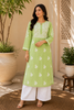 Nora Premium Modal Chikankari Solid Women's Kurta - Pista