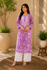 Dvita Mulmul Chikankari Floral Women's Long Kurta - Lilac