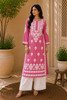 Natasha Premium Modal Chikankari Women's Solid Kurti - Dark Pink