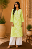 Esha Premium Modal Chikankari Solid Women's Kurta - Pista