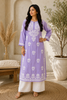 Bahar Premium Modal Chikankari Women's Long Solid Kurta - Lavender