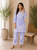 Vaani Mulmul 3D Chikankari Hand Embroidered Floral Women's co-ord set - Lavender