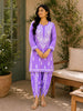 Sangria Premium Rayon Chikankari Solid Women's Kurta-Dhoti Set - Lavender