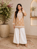 Ayat Chikankari Handwork Women's Modal Short Kurta - Beige Brown