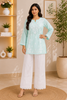 Ayat Chikankari Handwork Women's Modal Short Kurta - Mint