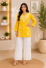 Ayat Chikankari Handwork Women's Modal Short Kurta - Mango Yellow