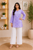 Ayat Chikankari Handwork Women's Modal Short Kurta - Lavender
