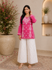 Ayat Chikankari Handwork Women's Modal Short Kurta - Dark Pink