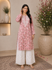 Inayat Cotton Chikankari Hand Embroidered Women's Long Kurta - Onion Pink