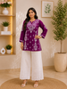 Ayat Chikankari Handwork Women's Modal Short Kurta - Wine