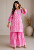 Navya 3D Chikankari Hand Embroidered Womens Gharara Set - Pink