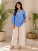 Isha Rayon Chikankari Solid Women's Short Top - Powder Blue