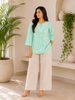 Isha Rayon Chikankari Solid Women's Short Top - Aqua