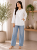 Parnika Rayon Chikankari Solid Women's Short Kurta - White