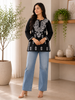 Sitara Cotton Chikankari Hand embroidered Women's Short Kurta - Black