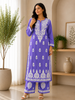 Sangriya Rayon 3D Chikankari Handwork women kurta palazzo set - Lavender