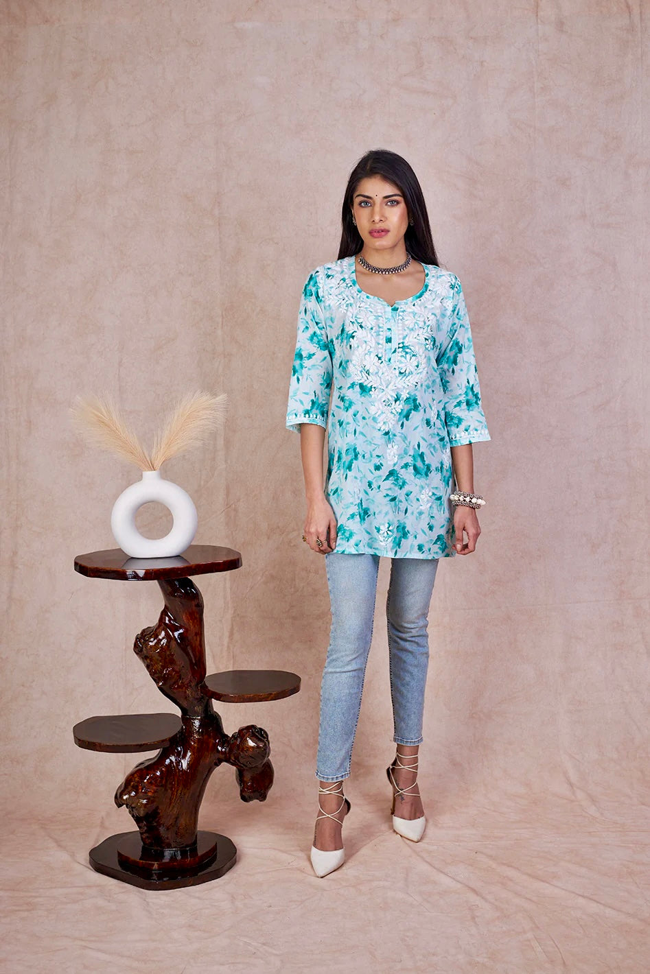 Rama Kannika Mulmul Printed Short kurti