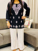 Parnika Rayon Chikankari Solid Women's Short Kurta - Black