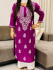 Niya Premium Modal Chikankari Solid Women's Long Kurta - Wine