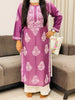Rida Premium Chanderi Chikankari Women's Solid Long Kurta - Mauve