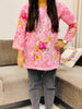 Nisha Mulmul Chikankari Hand Embroidered Women's Floral Short kurta - Baby Pink