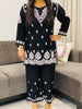 Trisha Rayon Chikankari Handwork Women's Co-ord Set - Black