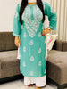 Niya Premium Modal Chikankari Solid Women's Long Kurta - Army Green