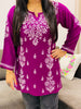 Ayat Chikankari Handwork Women's Modal Short Kurta - Wine