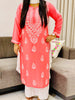 Niya Premium Modal Chikankari Solid Women's Long Kurta - Peach