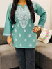 Ekra Cotton Chikankari Solid Women's Short Kurta - Army Green