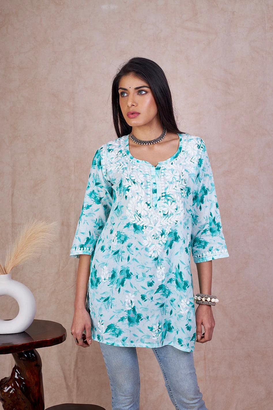 Rama Kannika Mulmul Printed Short kurti