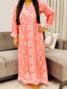 Tripti Rayon Chikankari Handwork Solid Women's Angrakha Kurta - Peach