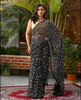 Hansa Tapchi Chikankari Hand Embroidered Women's Saree - Black