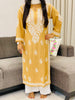 Falak 3D Chikankari Hand Embroidery Design Rayon Womens Kurta - Fawn