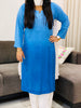 Hasti Rayon Ombre Shade Chikankari Women's Straight Kurta - Powder Blue