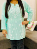 Ayat Chikankari Handwork Women's Modal Short Kurta - Mint