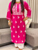 Nora Premium Modal Chikankari Solid Women's Kurta - Magenta