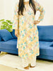 Saloni Mulmul Chikankari Women's Floral Long Kurta - Beige